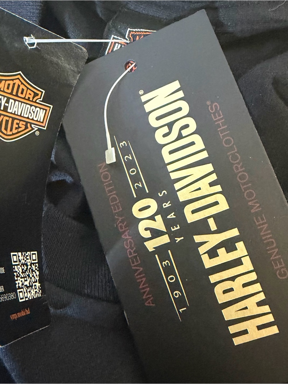 New Harley-Davidson Black Tee with Orange & White Logo - Picture 5 of 5